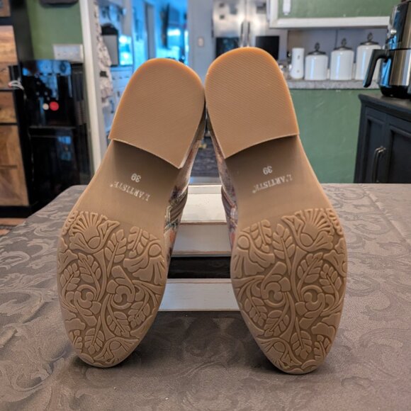 Spring Step L’Artiste Carolie Beige/Mint Green Multicolor Leather Boot Size 39 - Picture 8 of 9